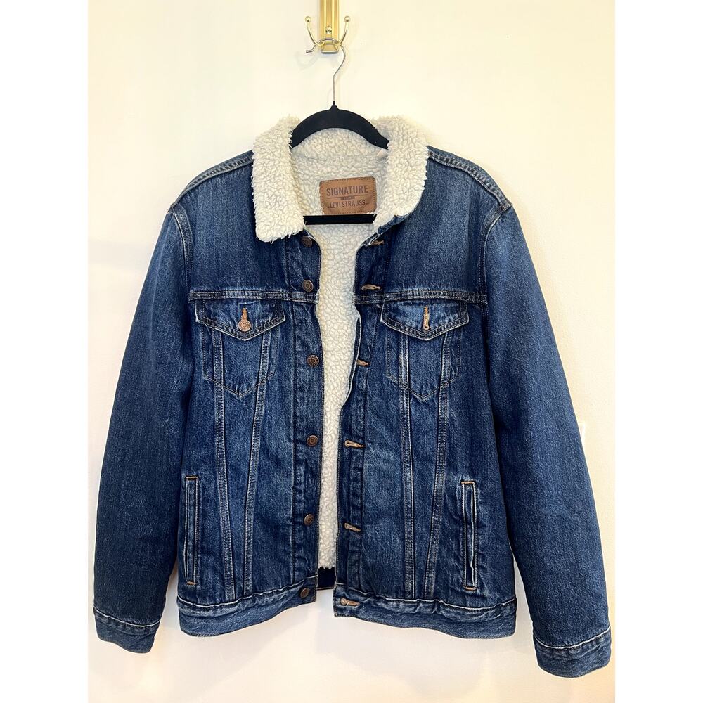 Levi Strauss & Co. Signature Gold Sherpa Lined Denim Trucker Jacket Medium